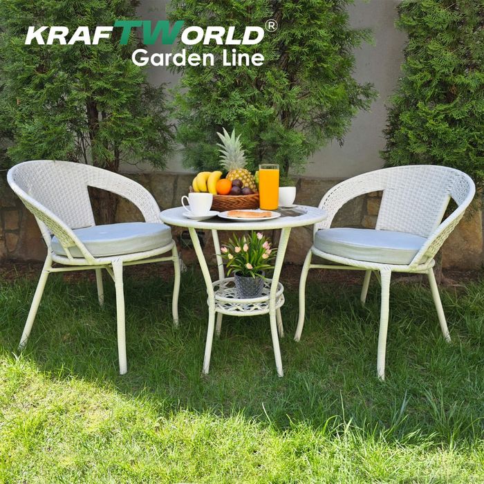 Градински Ратанов Комплект  – Два Стола и Маса