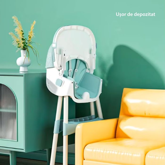 Scaun de Masa Pliabil KinderVIBE®, 6 Luni +, Verde Mandala