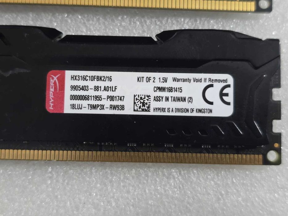 Kit Memorie RAM Kingston HyperX FURY Black 16GB (2x8GB) DDR3 1600MHz CL10 1.5V HX316C10FBK2/16