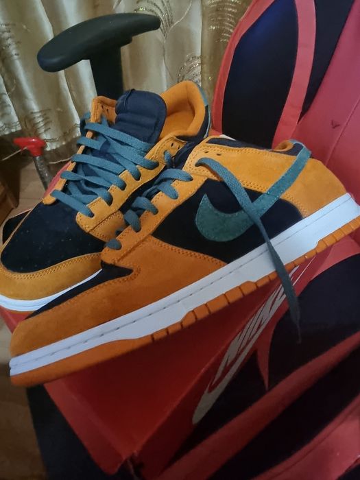 Pantofi sport Nike SB Dunk Low Ceramic (2020), Portocaliu/Verde