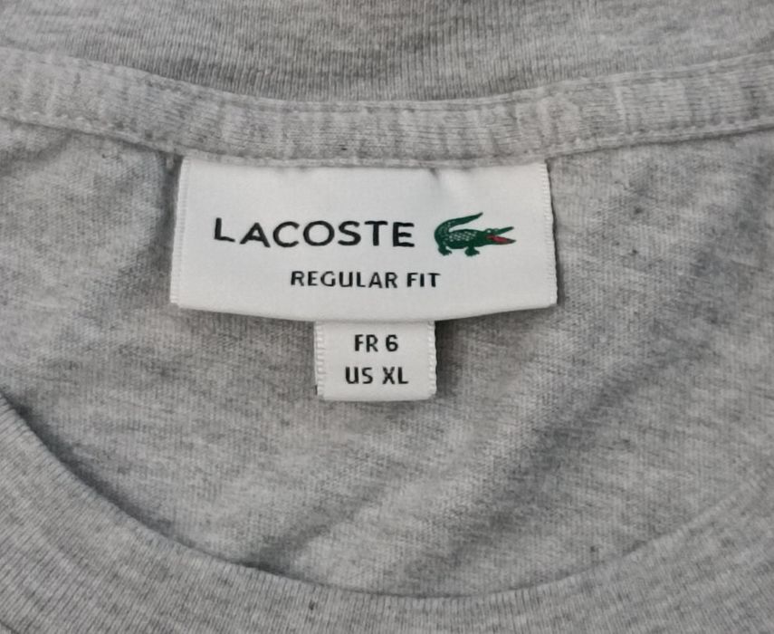 Lacoste оригинална тениска L памучна сива фланелка