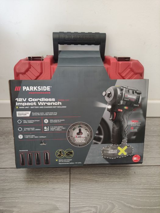 Pistol cu impact patrat 1/2 Parkside Performance pe baterie de 12 V