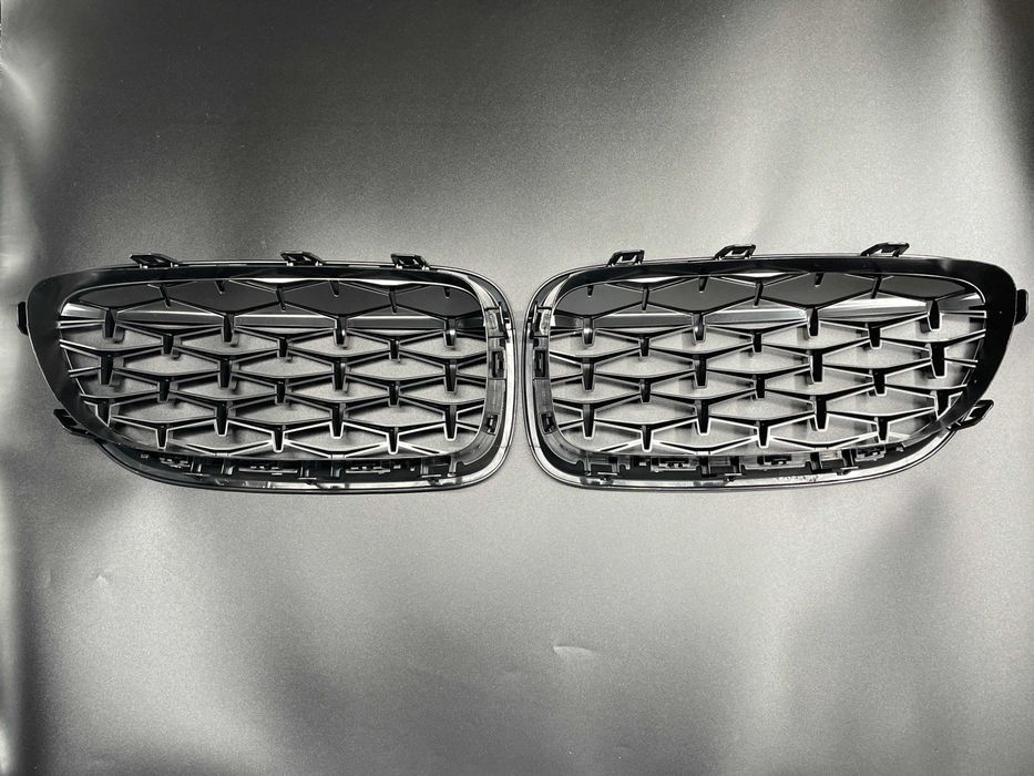 Grila compatibila BMW F10 Seria 5 Diamond negru - crom