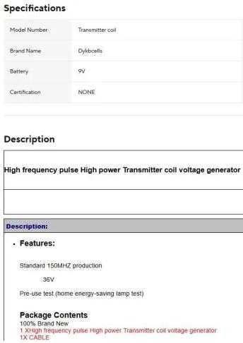 Генератор на Eлектромагнитни Импулси 150MHz Jammer EMP Генератор 9V36V