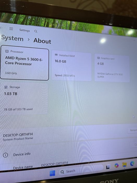Unitate Pc Gaming, Ryzen 5-3600, 16gb ram, 1 tera, Gtx 1650 Super