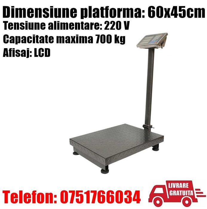 Cantar Platforma 700 kg Portabil Brat Rabatabil Baterie Reincarcabila Colete Depozit Animale Porci Legume Fructe Industial Piese LIVRAREA GRATUITA CS