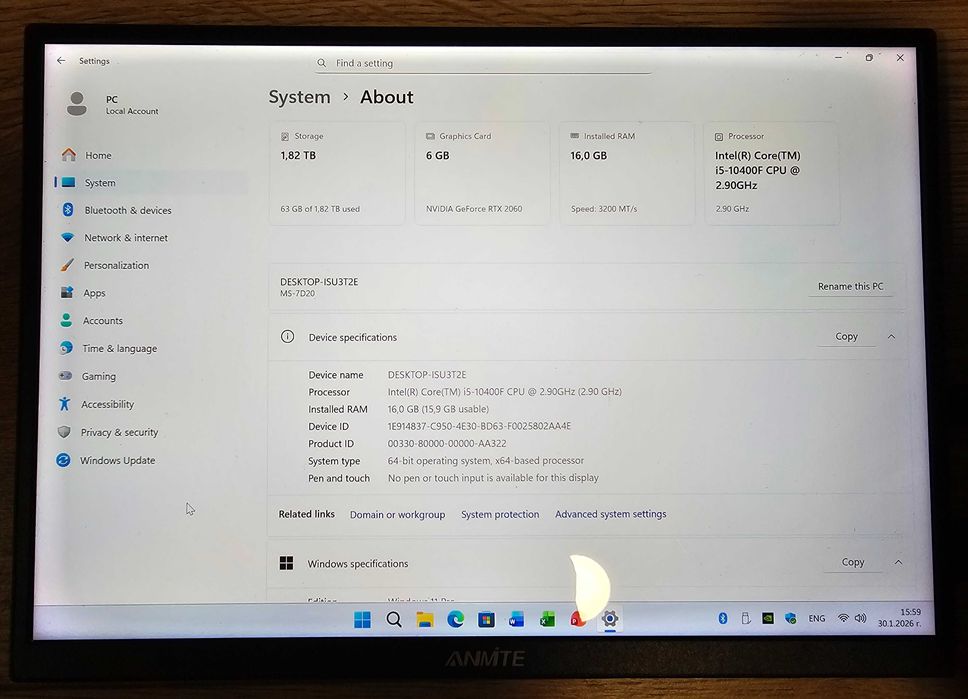 PC intel i5 10400F 4.30 Ghz|RTX 2060|16GB RAM|1TB SSD +1TB HDD|BT+WiFi