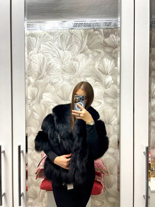 Меховая накидка,со стразами этикеткой