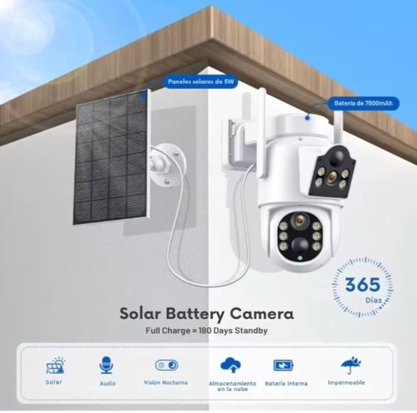 12 МРХ ICsee Соларна камера камера с соларен панел охранителна камера