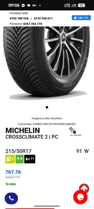 215/50R17 Michelin 2021 6mm stare foarte buna