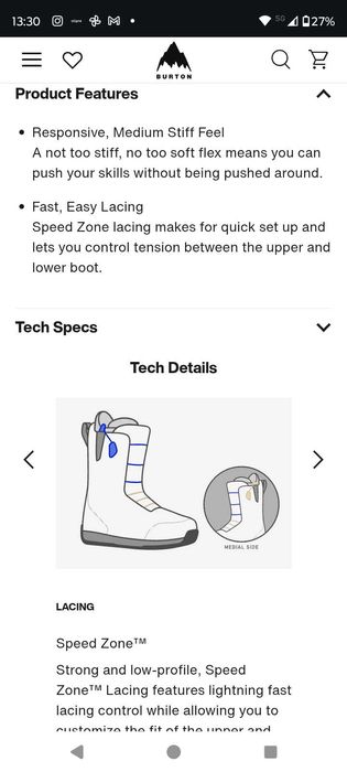 Сноуборд обувки Burton Limelight 41 номер, 26 см стелка,чисто нови