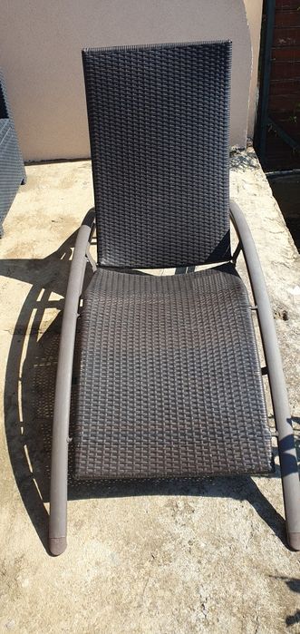 Șezlonguri Riverside Wicker Line, ratan sintetic, reglabile – set 3 bu