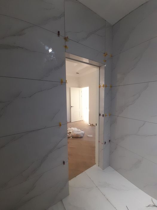 Кафель жабыстырамыз. Укладка кафеля