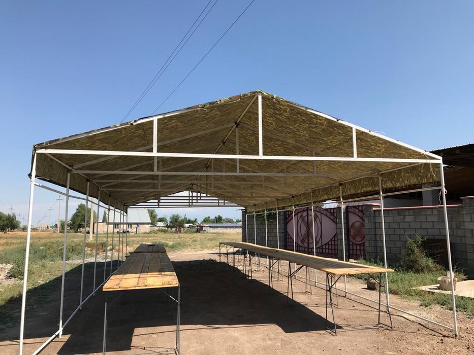 Палатка стол стульясымен. Өте ыңғайлы