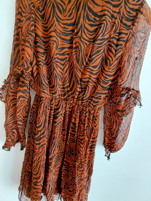 Rochie midi nissa , zebra print , stare perfecta