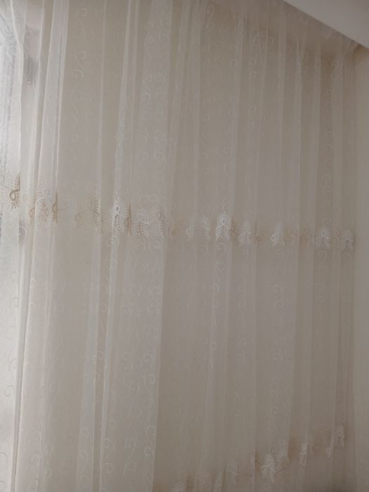 Тюль новая молочная