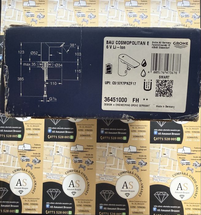 Baterie lavuar cu sezor Grohe Bau Cosmopolitan E ca Noua