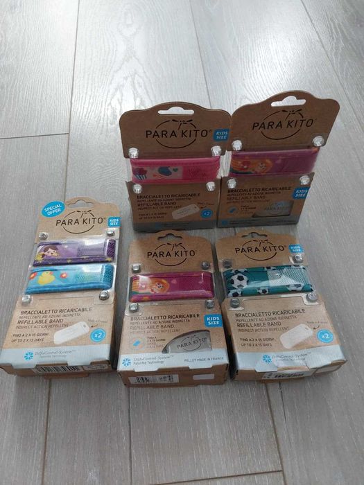 Brățări anti-țânțari PARA'KITO pentru Copii - NOI cu 2 rezerve incluse