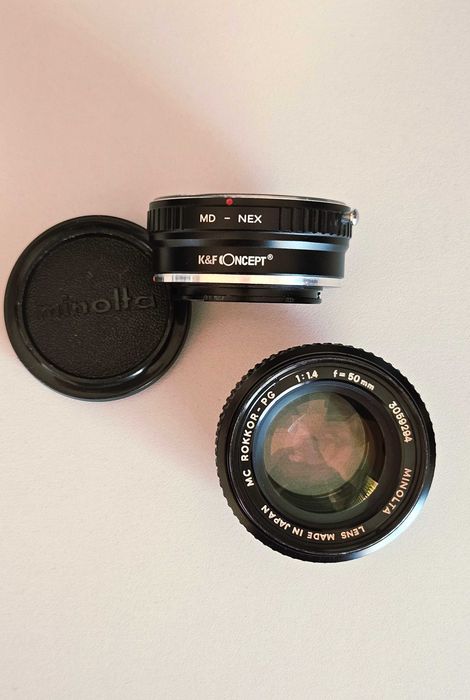 Minolta Rokkor 50mm 1.4 + MD - NEX адаптер