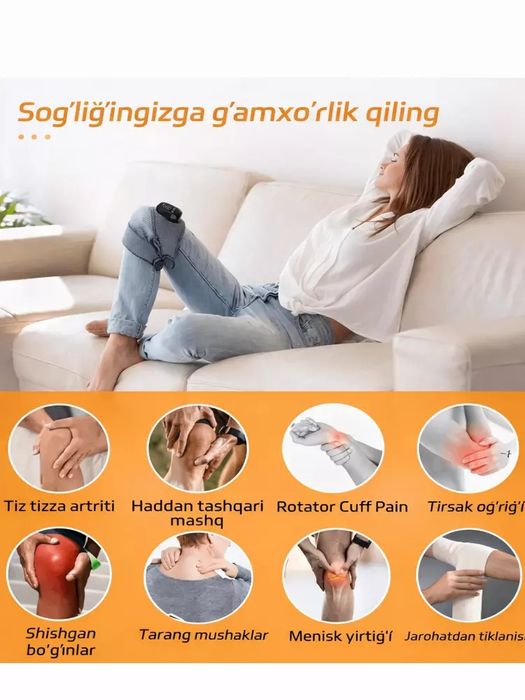 Elektr isituvchi tizza bandaji nakolennik og‘riqni kamaytirish