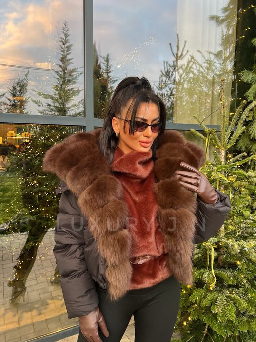 Geaca blana naturala detasabila, gluga