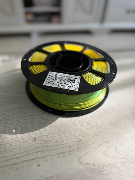 PLA+ филамент за 3D принтер - 1.75 мм, 1 кг – Silk Yellow Green (Копринено жълто-зелен)