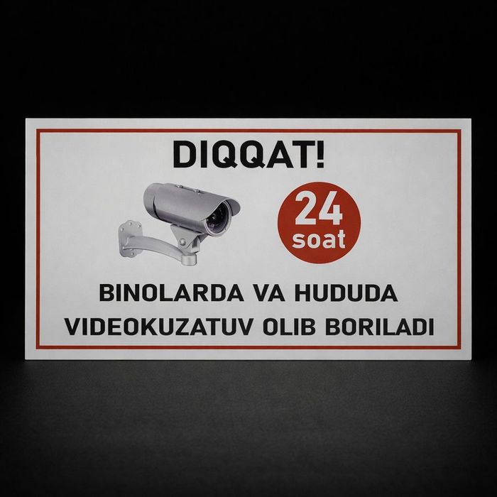 Ogohlantiruvchi tablitsa
“24 soat videokuzatuv olib boriladi”
