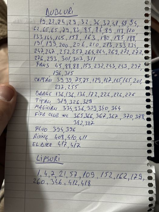 Cartonașe Adrenalyn 2025 actualizat 10.01.2025