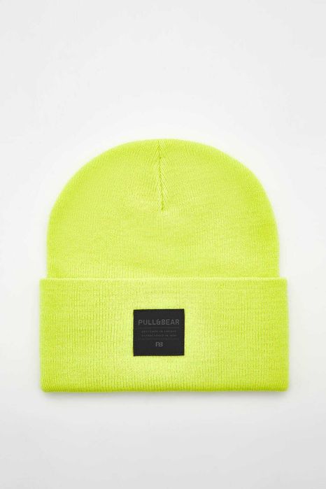 Зимна шапка Pull&Bear, Унисекс, 100% акрил, Яркозелена, М