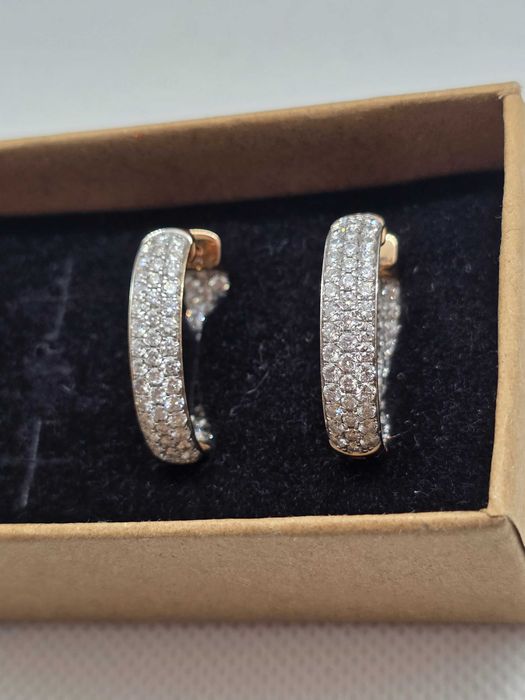 Cercei Aur 18 kt cu 3,32 ct diamante naturale