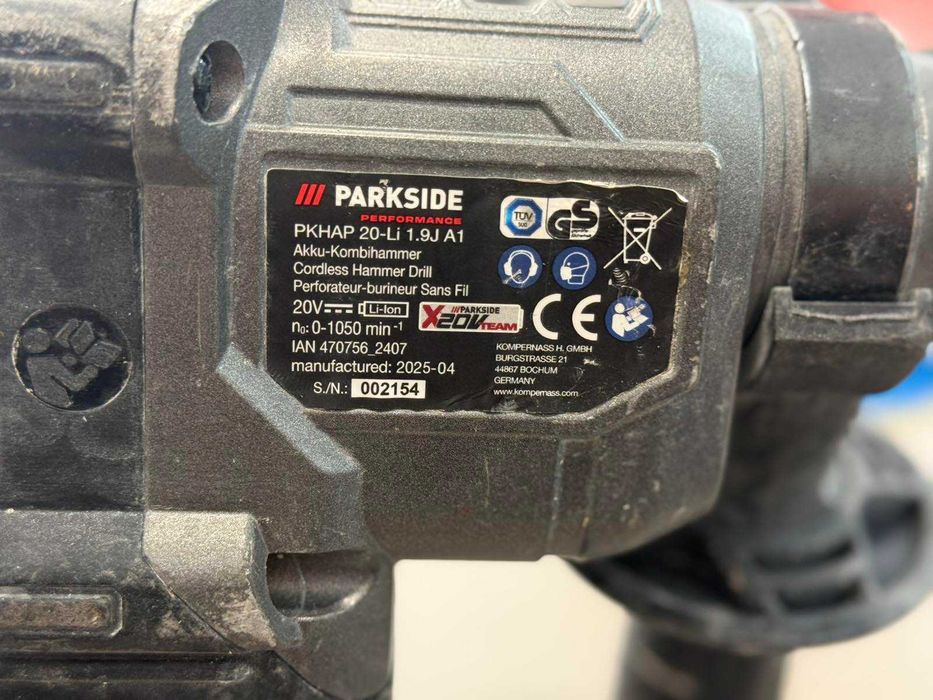 Aкумулаторен перфоратор PARKSIDE PERFORMANCE 20V PKHAP 20-L