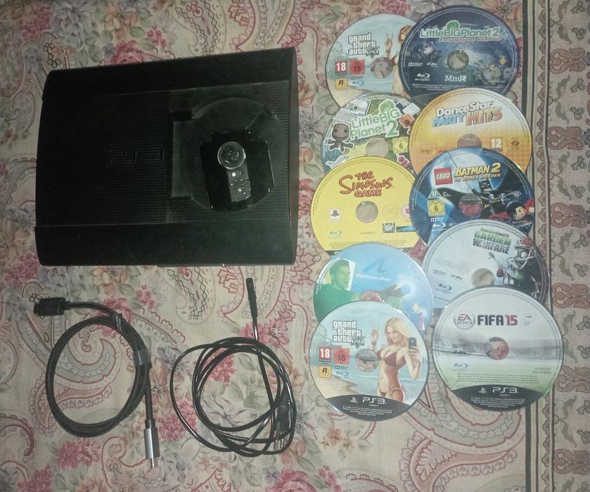 PS3 Super Slim 500 Gb, 40 игр