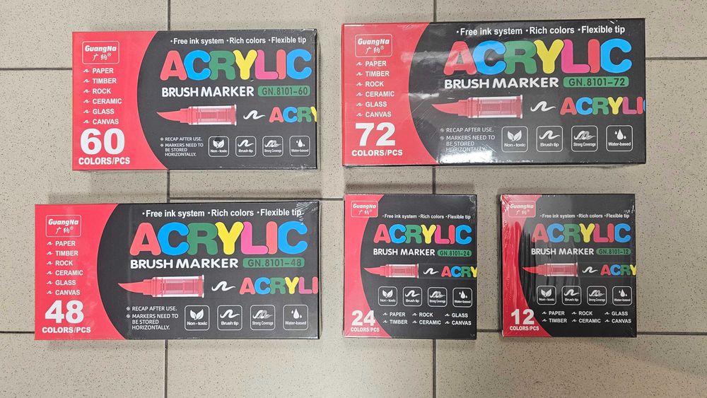 Уникални Акрилни Четкови Маркери за Рисуване и Боядисване в 6 модела