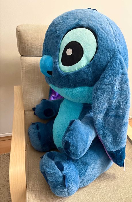 Stitch mare de pluș 90 cm + felicitare si punga cadou perfect pentru surpriză!