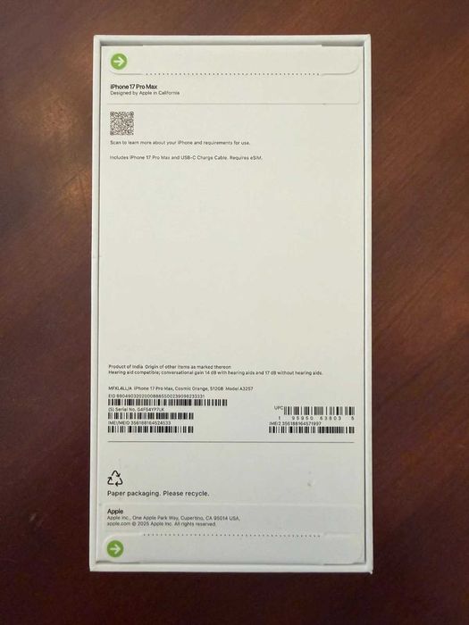 Телефон Iphone 17 pro max 512 gb