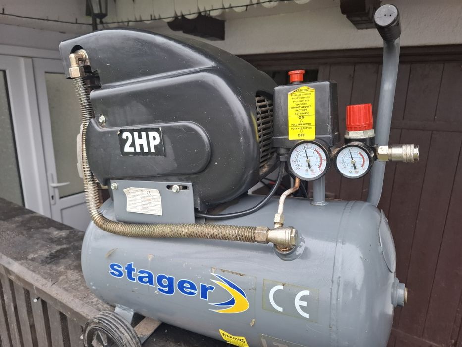 STAGER Compresor aer HM2024B, 24L, 8Bar