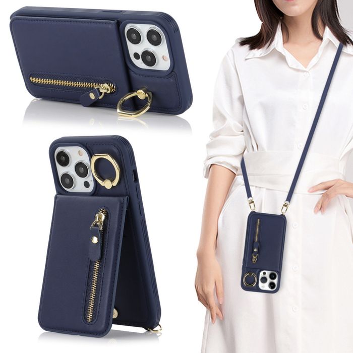 Чехол-картхолдер с ремнем на айфон