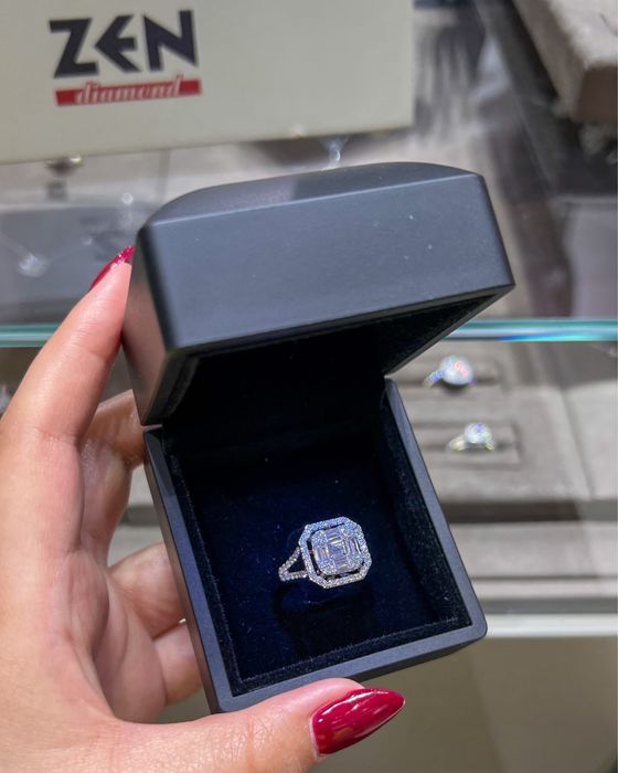 Пръстен багет с диаманти