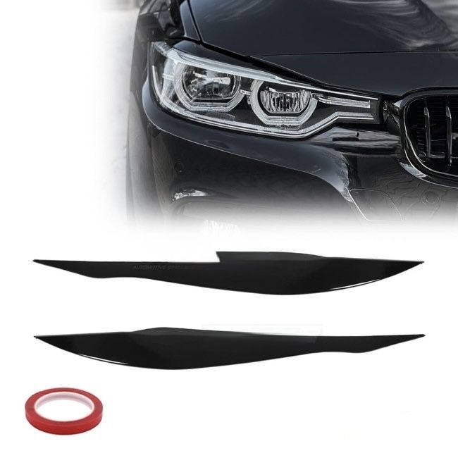 Тунинг вежди фарове BMW 3 F30 F31 БМВ Ф30 Ф31 Черен Гланц