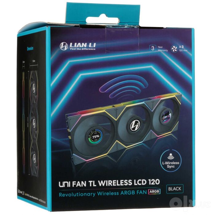 - Комплект вентиляторов Lian Li UNI FAN TL LCD 120 Black (3-Pack)