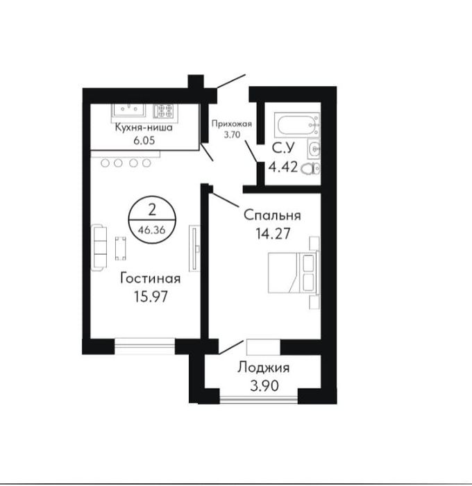 Продам квартиру (евродвушка)