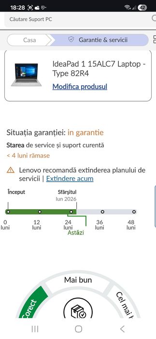 Laptop Lenovo ideapad  1, impecabil.