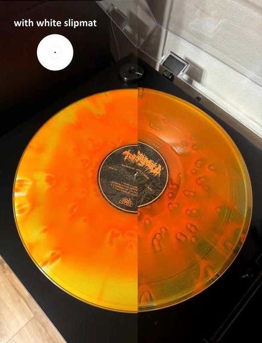 Glossy White (alb) Acrylic slipmat pentru pickup vinil