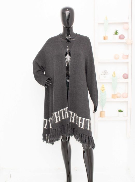 TOMMY HILFIGER дамска жилетка без закопчаване памук вълна с ресни