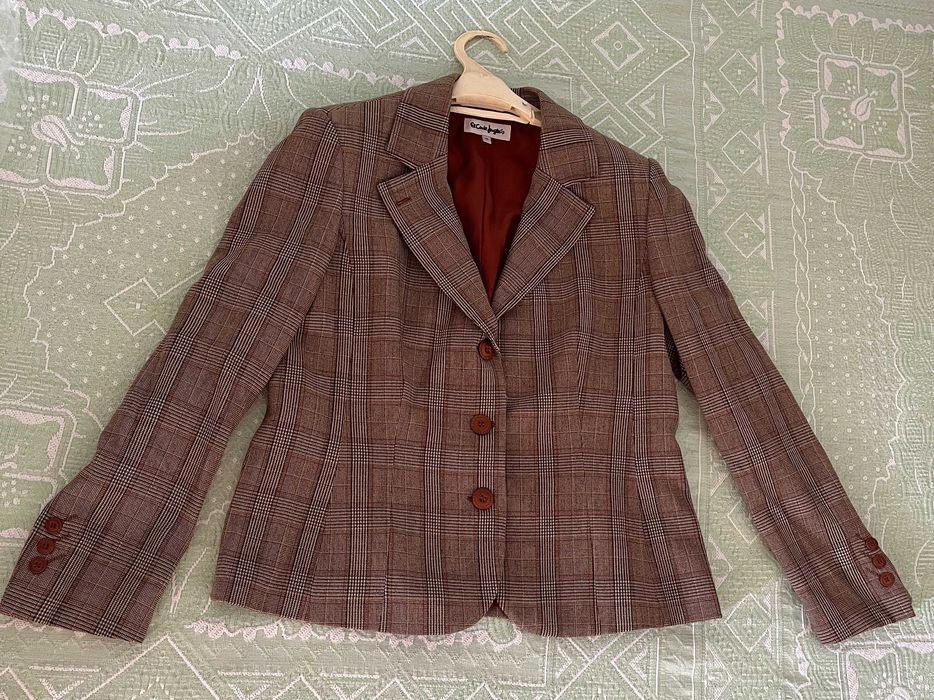 El Corte Inglés Women's Plaid Blazer – Size 46
