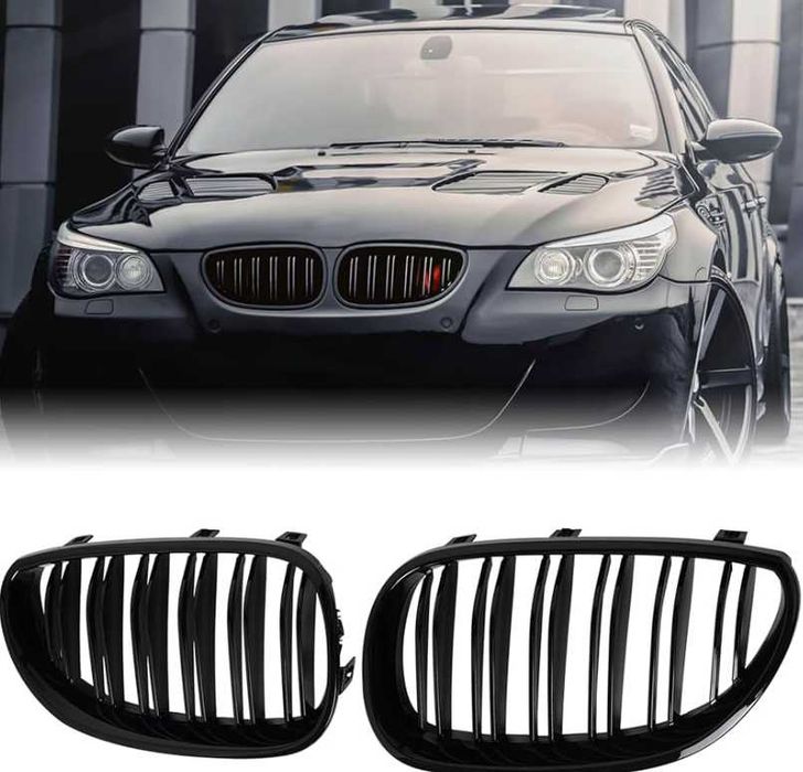 Grile Duble M / Negru Lucios / BMW Seria 5 E60 E61