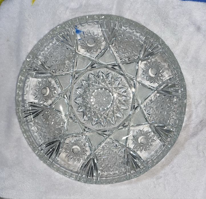 Хрусталь СССР, салатнкик , конфетница , с резным декором