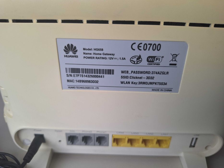 Huawei HG658 ADSL2+ / VDSL2 Wi-Fi Modem Router – Clicknet Romtelecom