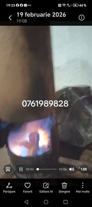 Sobă pe ulei ars din tablă de 5mm bună pentru garaje sau ateliere mici