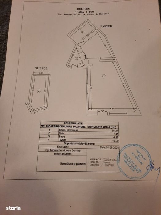 Închiriez Spațiu Comercial 200mp Sector 1